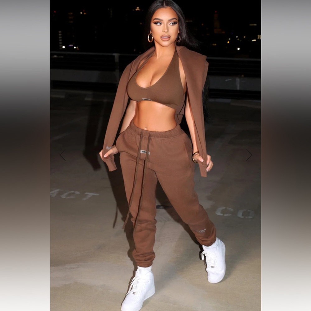 BABYBOO IVY LUXE TRACK PANT and sports bra - CHOCOLATE 🍫
